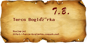 Tercs Boglárka névjegykártya